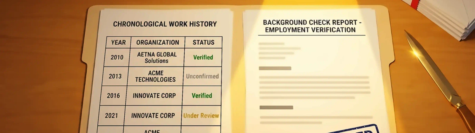 Background checks and employment history verification illustration