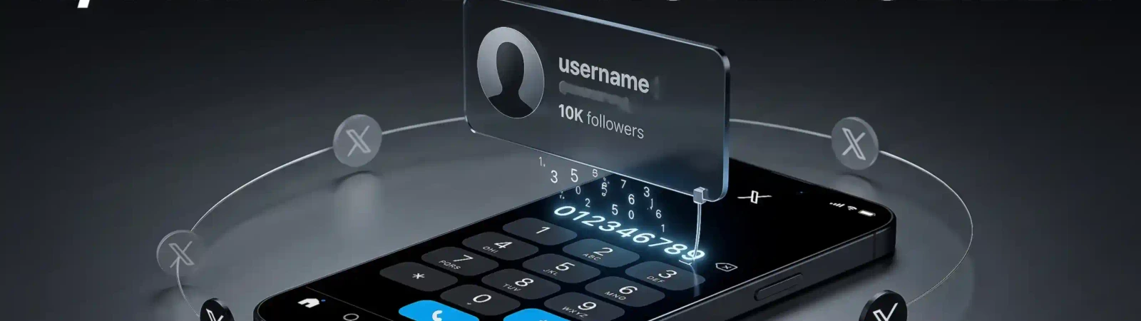 Smartphone displaying the X/Twitter app next to a contact list illustrating phone number lookup for finding a Twitter account