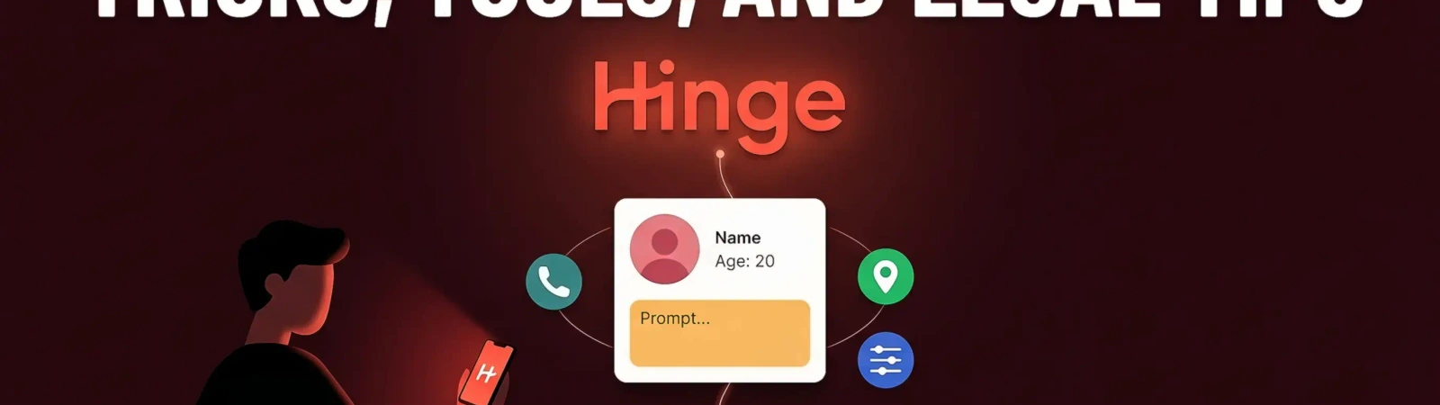 Person browsing a dating app on a smartphone with location filters and profile search options visible on screen