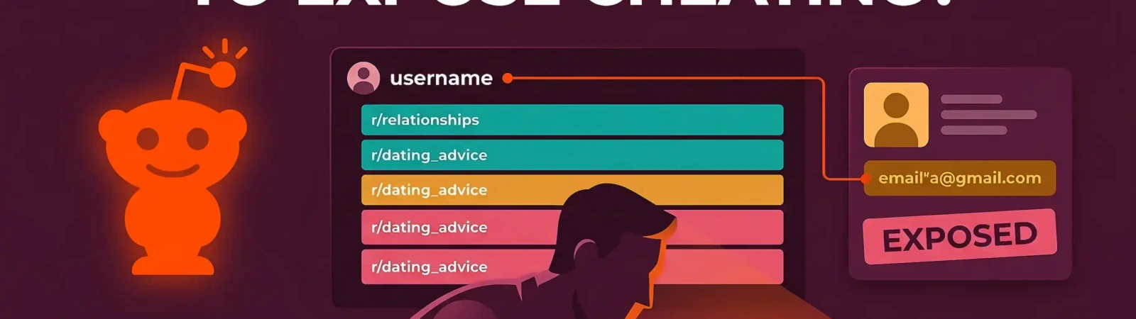 Using Reddit to expose cheating investigation illustration