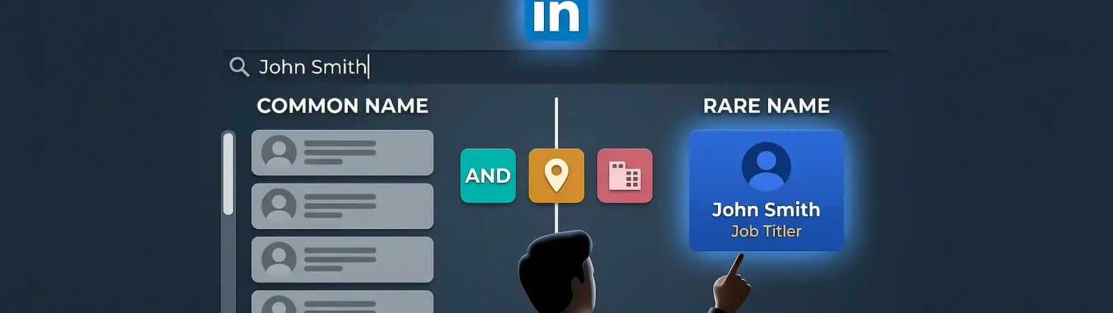 LinkedIn profile search by name techniques for common and rare names